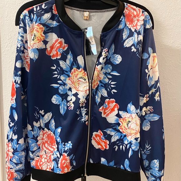 Youboya Navy Flowered Jacket #204 - Picture 1 of 1